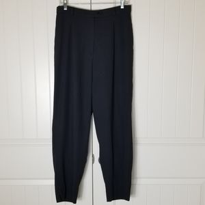 Vintage 90s Pleated High Waisted Black Trousers 14